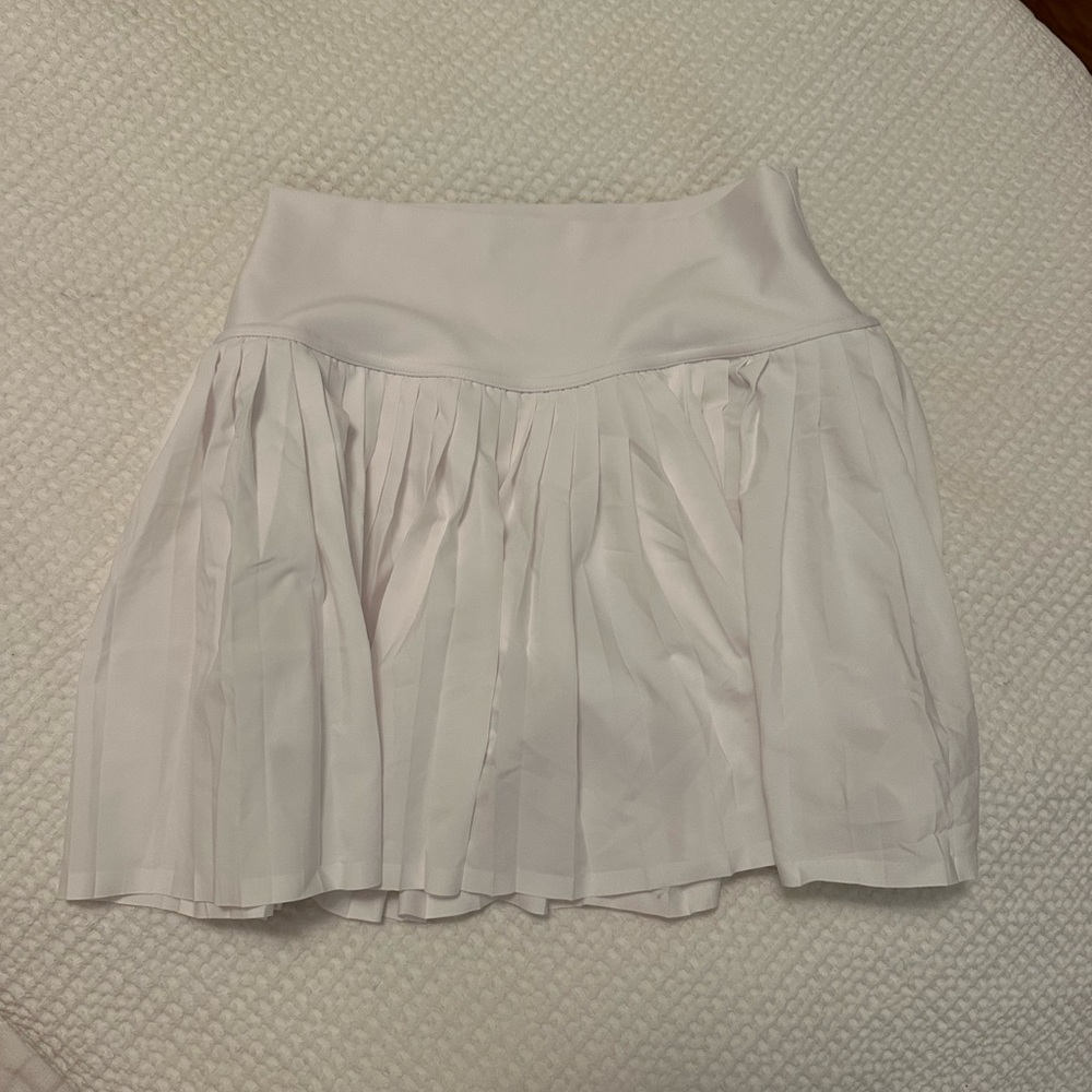 Alo White Pleated Skirt